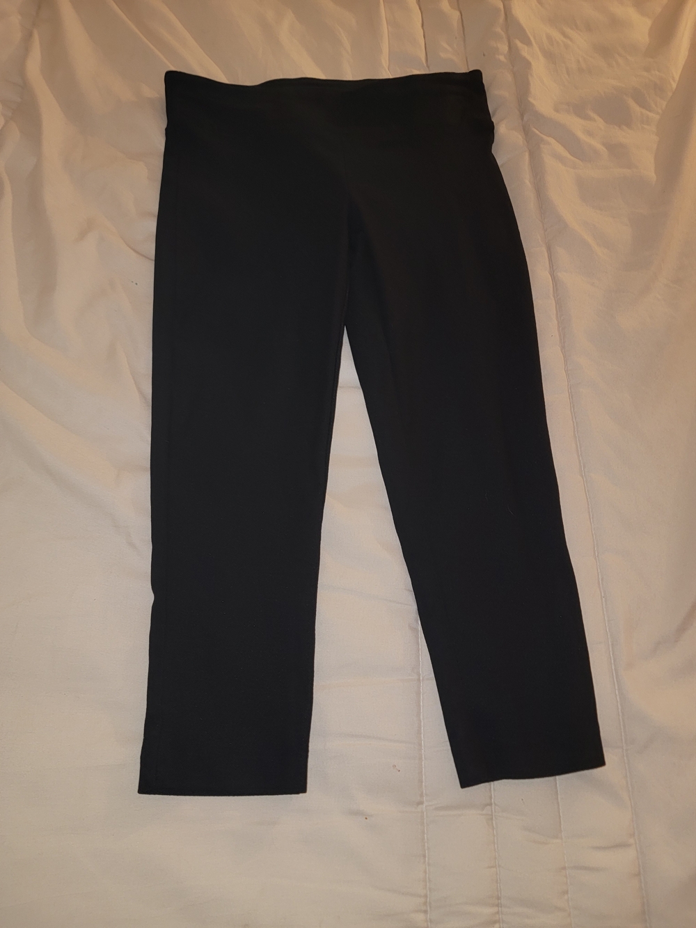 Black Cropped Stretch Ponte Pants